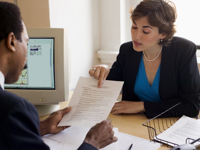 Businesspeople in a meeting